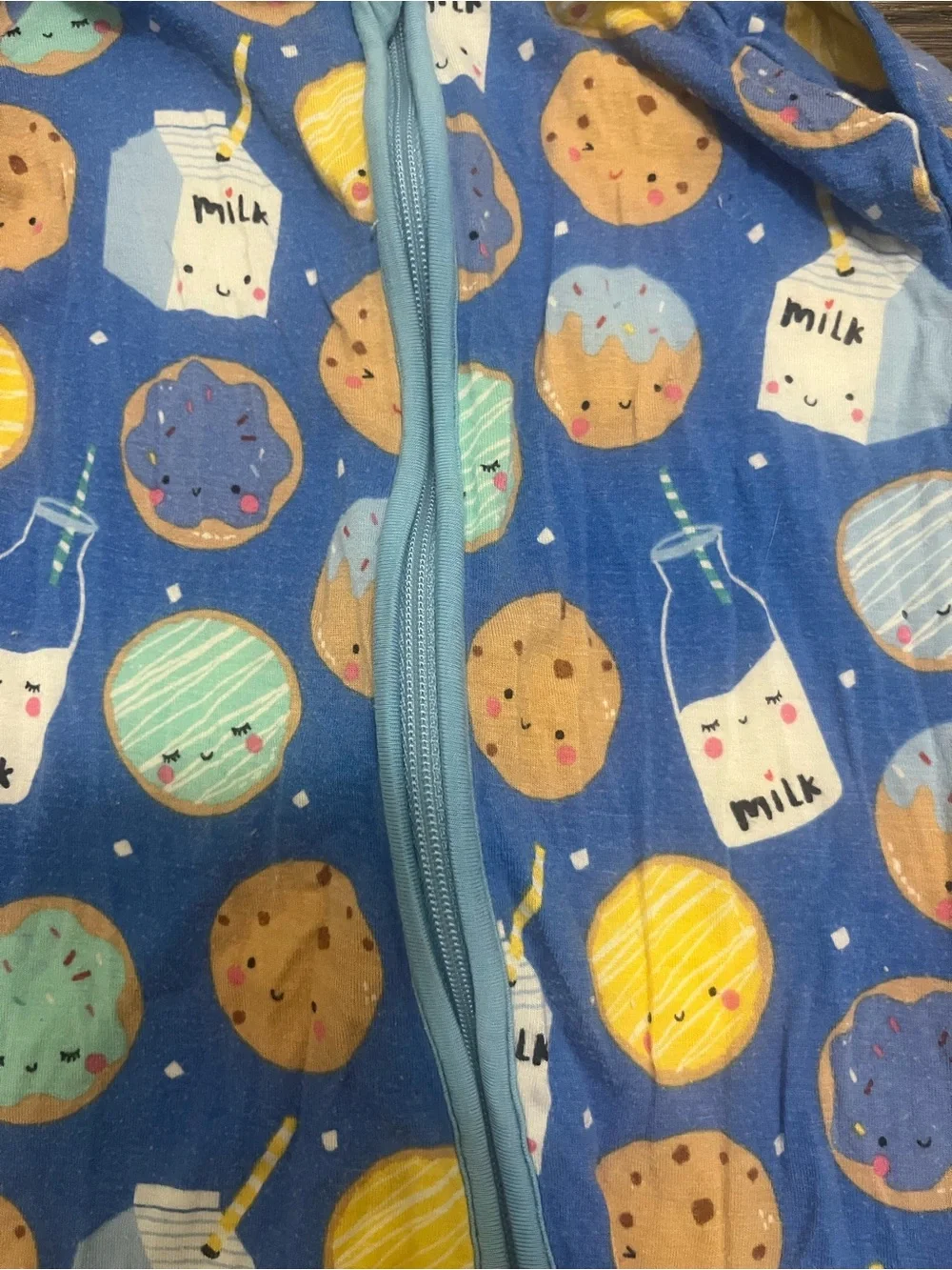 Little Sleepies Blue Cookie & Milk Footed Pajamas